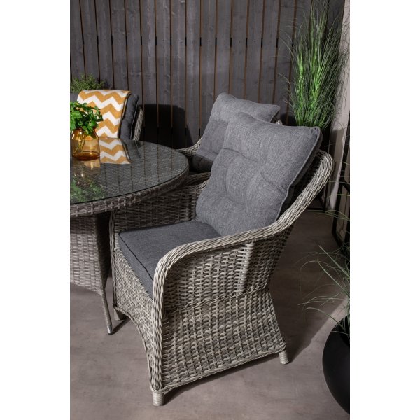 Volta utematgrupp med 6 st Vikelund stolar - Grå Volta utematgrupp med 6 st Vikelund stolar - Grå