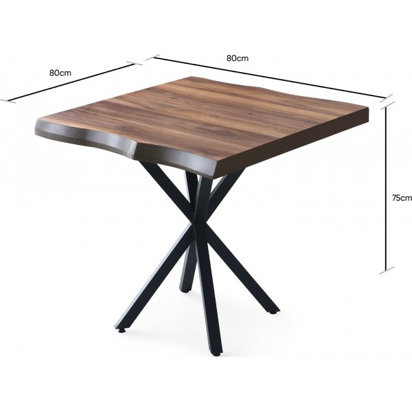 Table  manger Safira 80 cm - Noyer