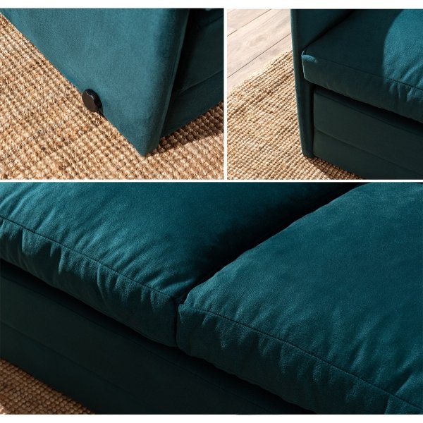 Canapé convertible 2 places XL Saga - Vert pétrole Canapé convertible 2 places XL Saga - Vert pétrole