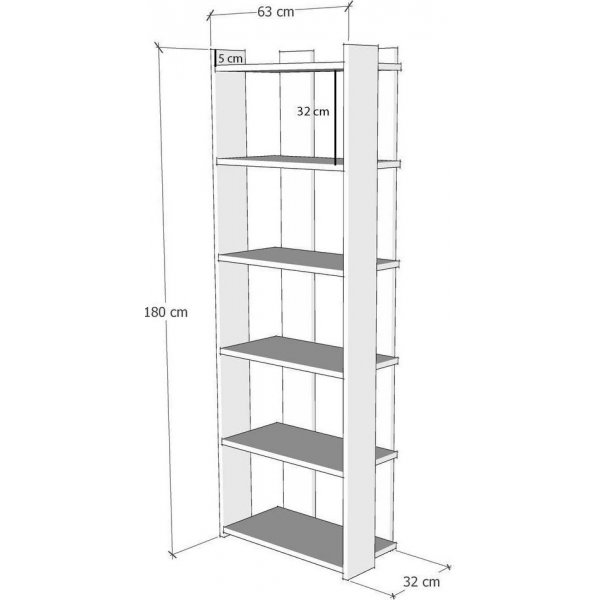 Bibliothque Sakran - Blanc/noyer