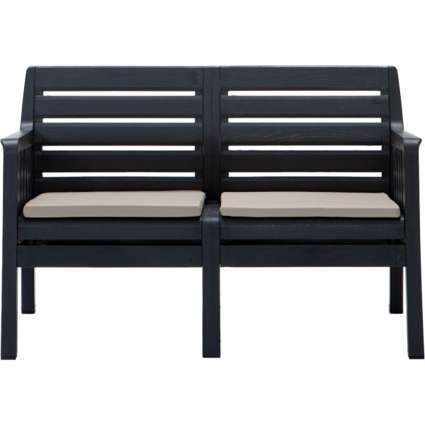 Groupe salon Lara avec canapé 2 places, 2 fauteuils et table - Anthracite Groupe salon Lara avec canapé 2 places, 2 fauteuils et table - Anthracite