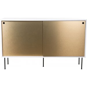 Volume sideboard 132 cm - Vit/mässing - Svart