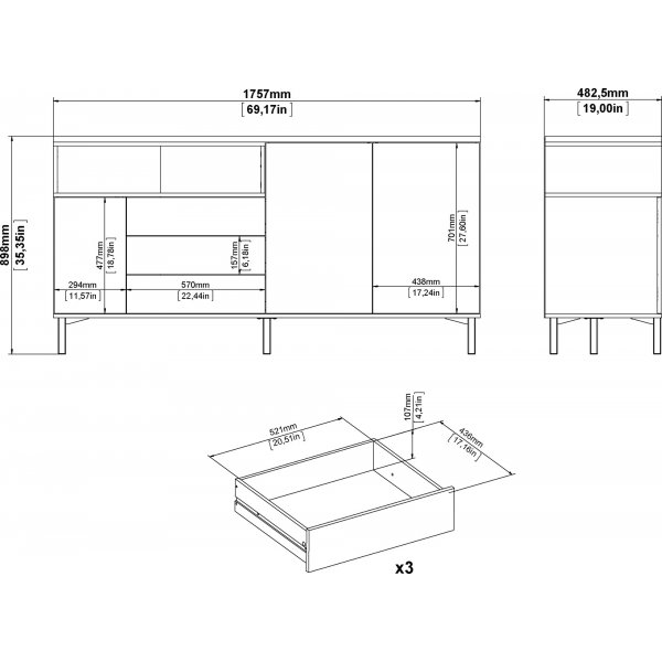 Buffet Roomers - Blanc/chne