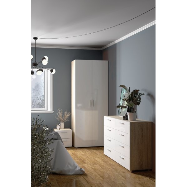 Armoire Pepe avec 2 portes - Chne/blanc
