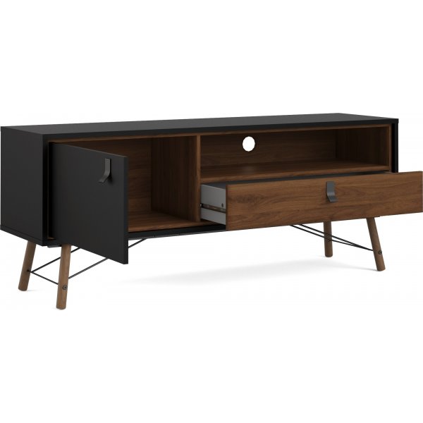 Banc multimédia Ry - Noir/noyer Banc multimédia Ry - Noir/noyer