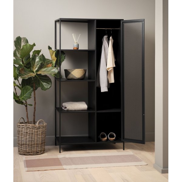 Armoire Billy noire avec porte H 180 cm