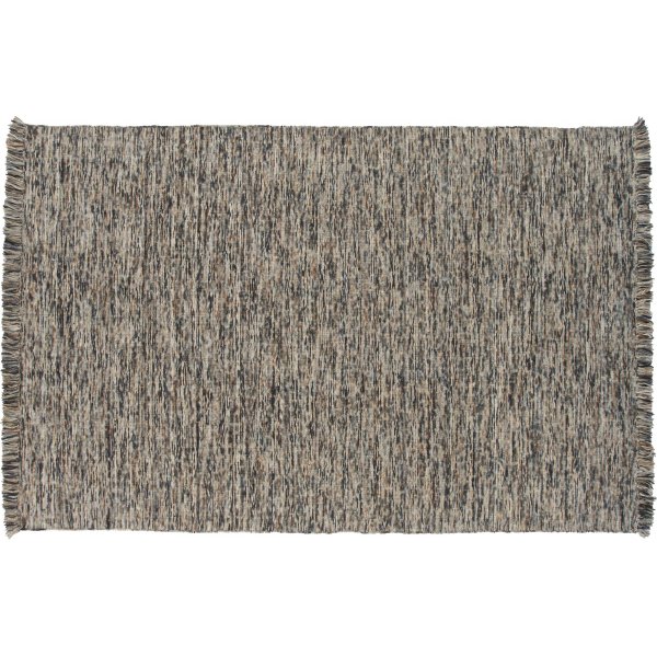 Tapis en laine tissé à plat Dante - Gris/noir Tapis en laine tissé à plat Dante - Gris/noir