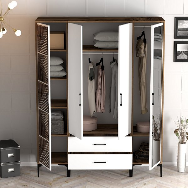 Armoire Kumsal 10 Noyer/blanc Armoire Kumsal 10 Noyer/blanc