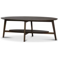 Mandal ovalt soffbord med hylla 140 cm - Valnöt Mandal ovalt soffbord med hylla 140 cm - Valnöt