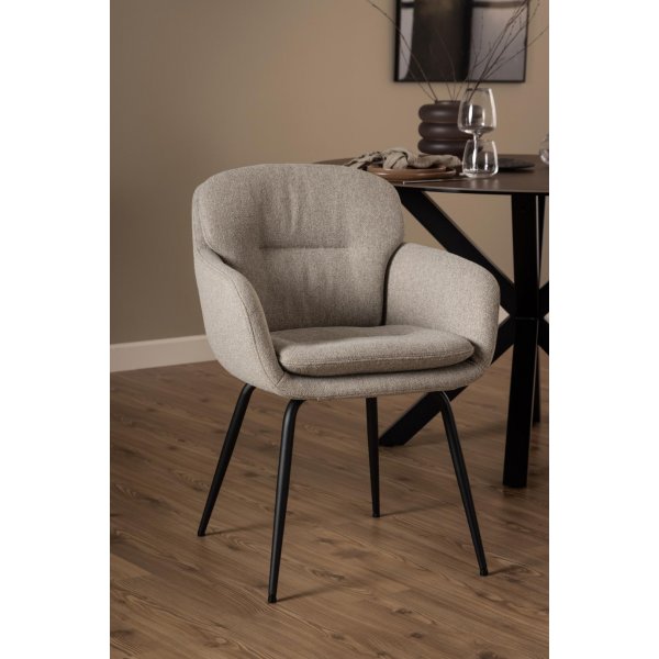 Dora karmstol - Beige/matt svart Dora karmstol - Beige/matt svart