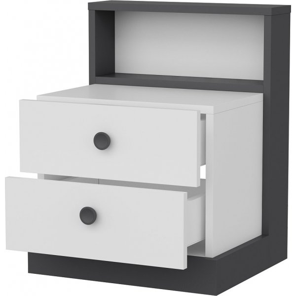 Table de chevet Life - Anthracite/blanc Table de chevet Life - Anthracite/blanc
