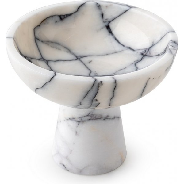 Skl med fot i vit marmor frn Sicilien