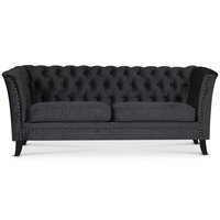 Chesterfield Liverpool 2-sits soffa - Antracitgrå sammet Chesterfield Liverpool 2-sits soffa - Antracitgrå sammet