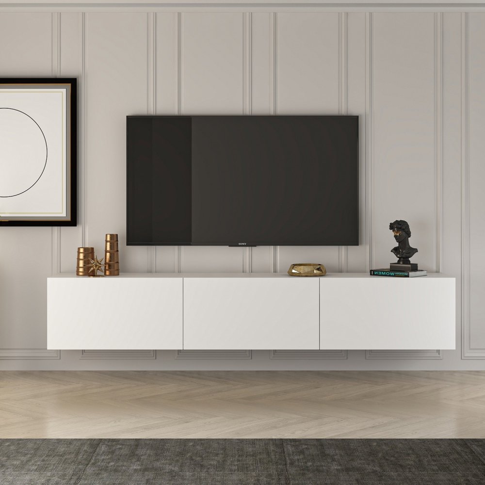 West mediabänk - Vit - Tv-bänkar