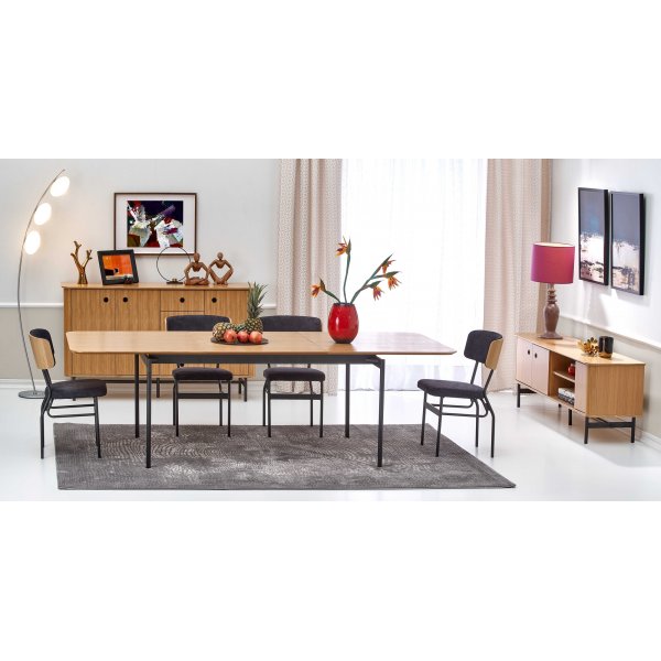 Table  manger Giga 170-250 cm - Chne/noir