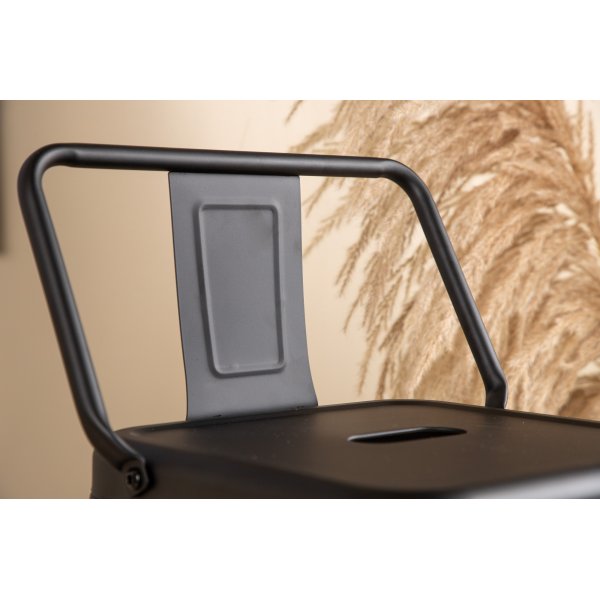 Tabouret de bar plat Tempe - Noir