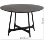 Ooid eettafel 120 cm - Zwart gebeitst essenfineer/zwart