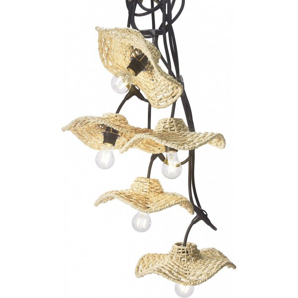 Guirlande lumineuse Flex Out pour extrieur avec abat-jour Tali - 6,5 m - Raphia/noir