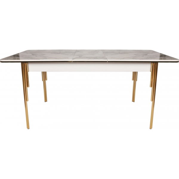 Table à manger Dalmar 147-182 cm - Or/blanc Table à manger Dalmar 147-182 cm - Or/blanc