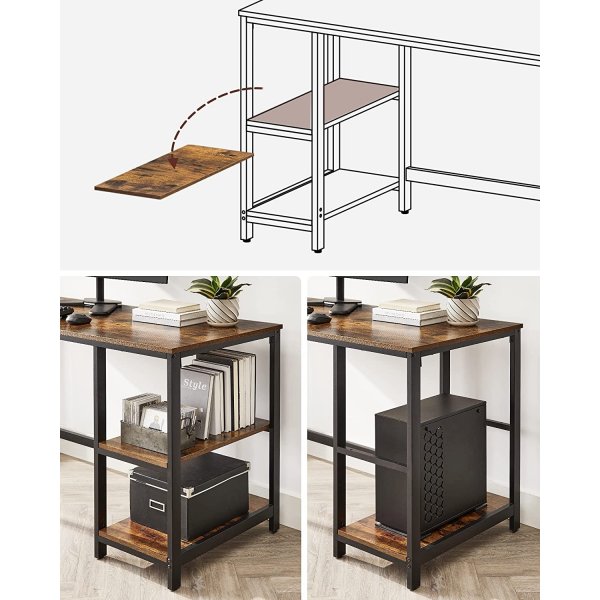 Bureau Osman 140 x 60 cm - Marron/noir