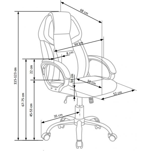 Johanne kontorsstol - Svart/vit