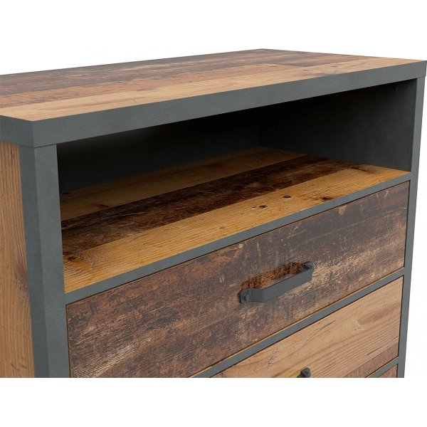 Commode Weston 90 cm - Pin vintage/gris Commode Weston 90 cm - Pin vintage/gris