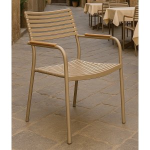 Stapelbar utestol beige - Pino Stapelbar utestol beige - Pino