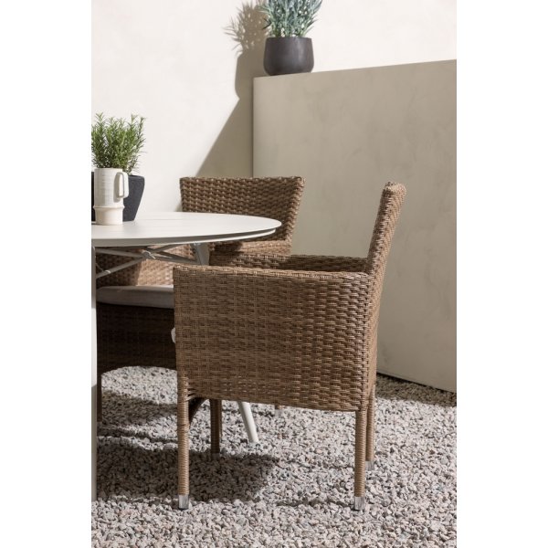 Lina utematgrupp med 4 st Malina stolar - Beige/Natur Lina utematgrupp med 4 st Malina stolar - Beige/Natur