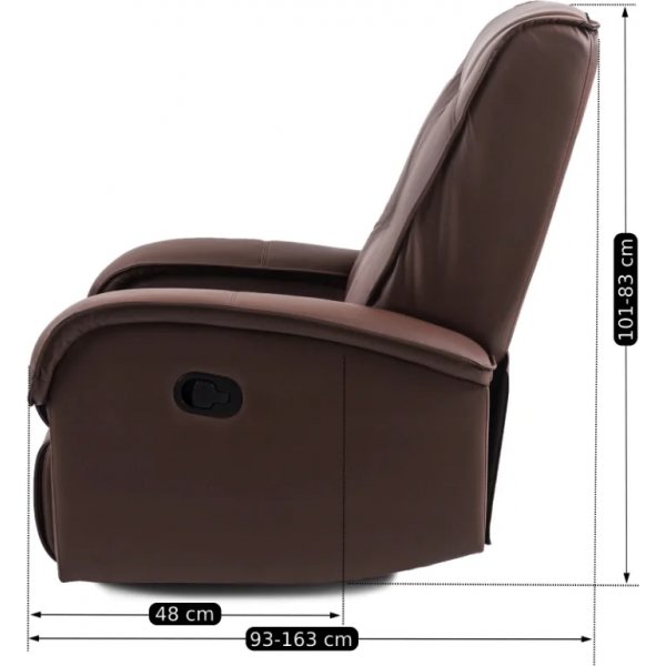 Jacqueline reclinerfåtölj i brunt ekoläder Jacqueline reclinerfåtölj i brunt ekoläder