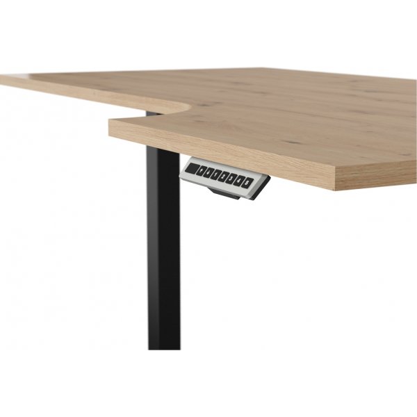 Space höj och sänkbart skrivbord höger 140 x 90 cm - Ek Space höj och sänkbart skrivbord höger 140 x 90 cm - Ek