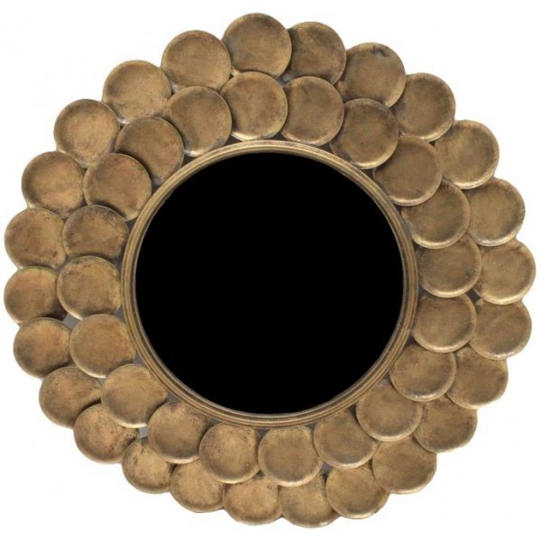 Druvan spegel 75 cm - Antik mssing