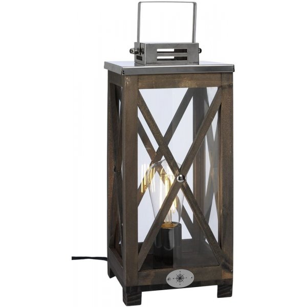 Nautica bordslampa - Brun/krom