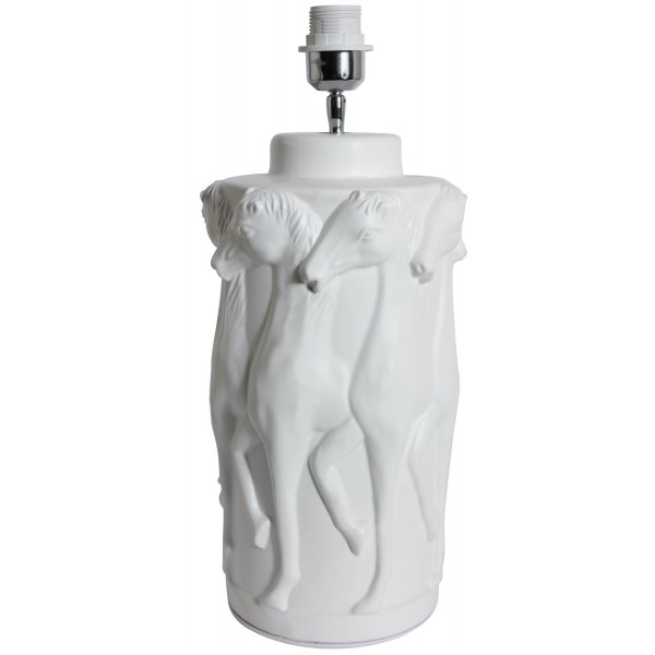 Bordslampa dansande hstar H 47 cm - Vit