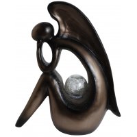 Trädgårdskonst Solcellslampa Ängel H52 cm - Svart/koppar Trädgårdskonst Solcellslampa Ängel H52 cm - Svart/koppar