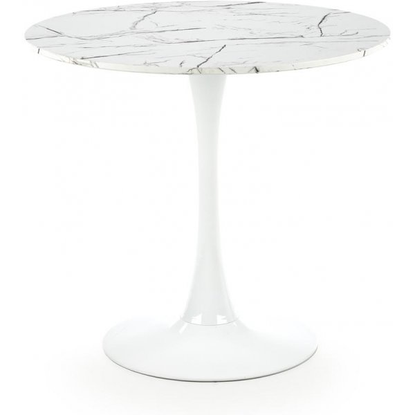 Denver ronde eettafel 80 cm - Wit marmerfineer