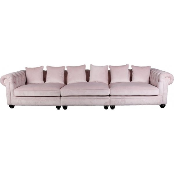 Chesterfield Sir Nelson XL 362 cm - Rosa sammet