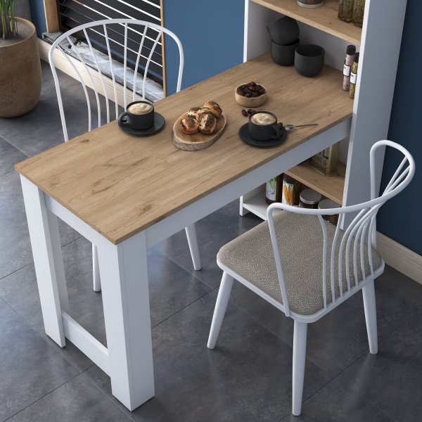 Table  manger Jalle 120 x 54 cm - Noyer/blanc