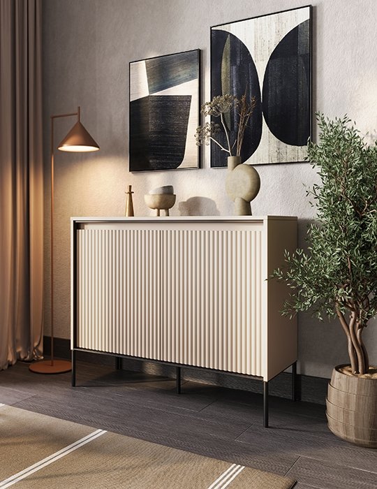 Trend skåp H83 cm - Beige/svart - Skåp