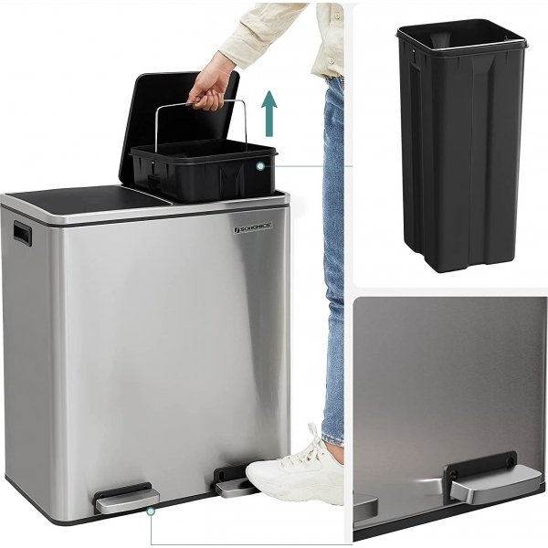 Poubelle Daloa 60 l - Argent Poubelle Daloa 60 l - Argent