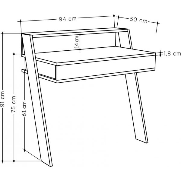 Cowork skrivbord 94x50 cm - Vit Cowork skrivbord 94x50 cm - Vit