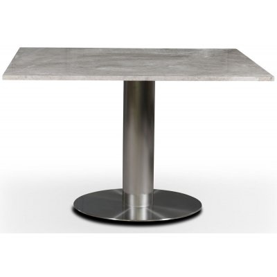 SOHO matbord 120x120 cm - Borstat aluminium / Grbeige marmor