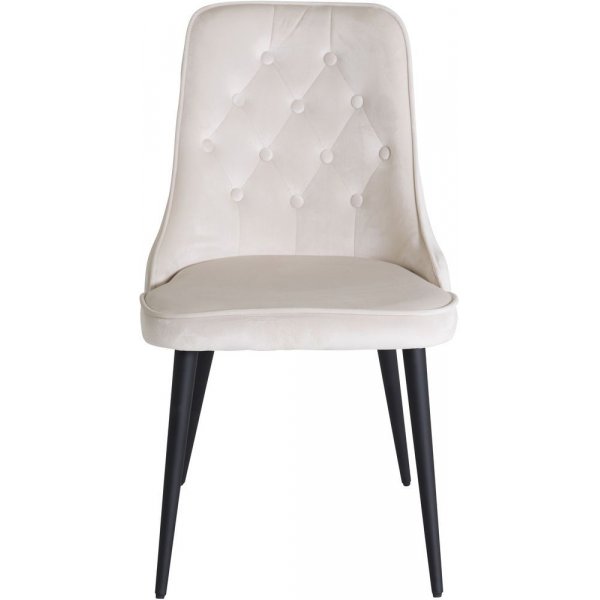 Chaise de salle  manger Alice Deluxe - Velours noir/beige