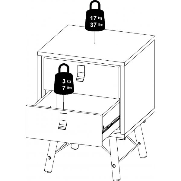 Ry sängbord - Vit Ry sängbord - Vit