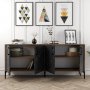 Kiev sknk 180 cm - Valnt/svart marmor