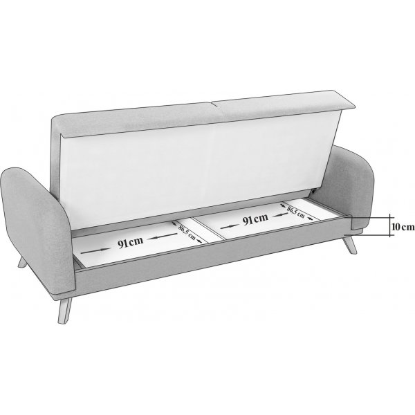 Kronos 3-sits bddsoffa Antracit