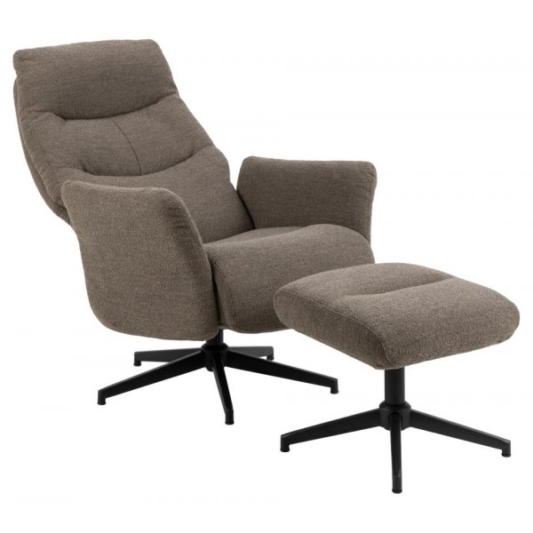 Fauteuil inclinable London avec repose-pieds - Gris Fauteuil inclinable London avec repose-pieds - Gris