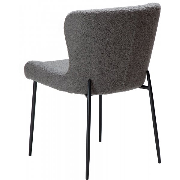 Chaise de salle à manger Glam - Stone boucle/noir Chaise de salle à manger Glam - Stone boucle/noir