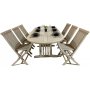 Salt ovalt matbord i teak 150-210 cm butterfly - Gr teak + Textilskydd fr mbler