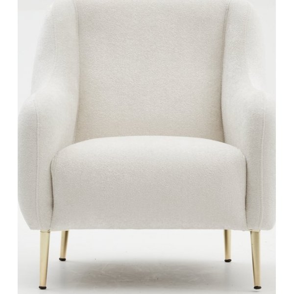 Simena fåtölj - Gräddvit/guld Simena fåtölj - Gräddvit/guld