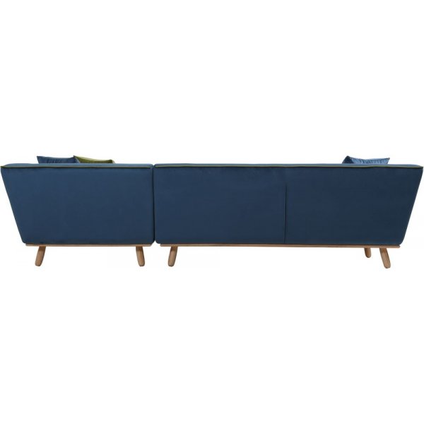 Divansoffa bl med runda trben - Hansa